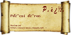 Pécsi Áron névjegykártya