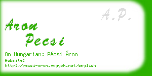 aron pecsi business card