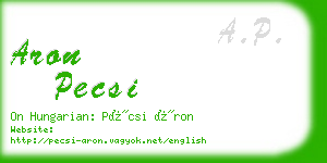 aron pecsi business card